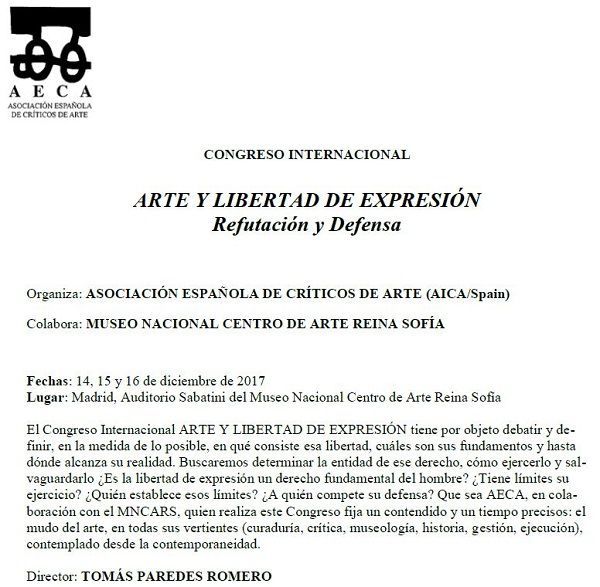 CONGRESO INTERNACIONAL: ARTE Y LIBERTAD DE EXPRESIÓN