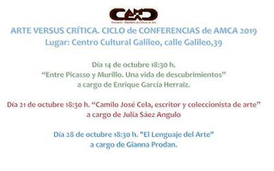 Ciclo de CONFERENCIAS DE LA ASOCIACIÓN MADRILEÑA DE CRITICOS DE ARTE 2019