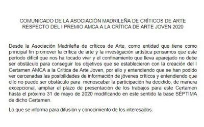 BASES I PREMIO AMCA A LA CRÍTICA DE ARTE JOVEN