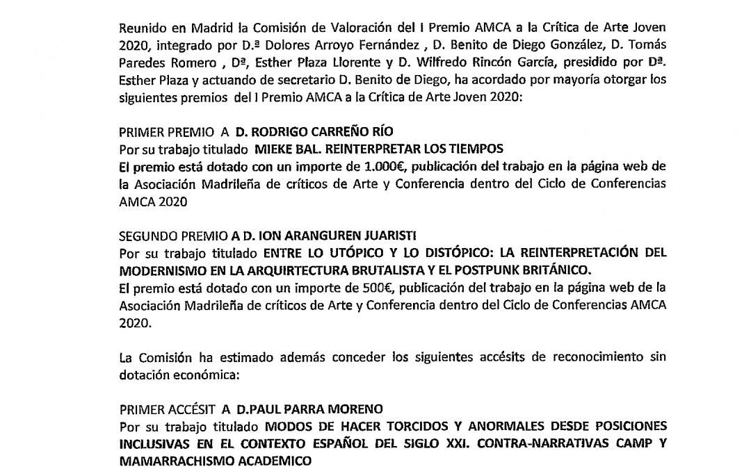 Acta I Premio Joven AMCA