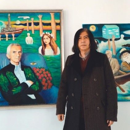 CARLOS OROZA. Homenaje en Vigo al mítico poeta oral, en el centenario de su nacimiento, por el pintor Yurihito Otsuki